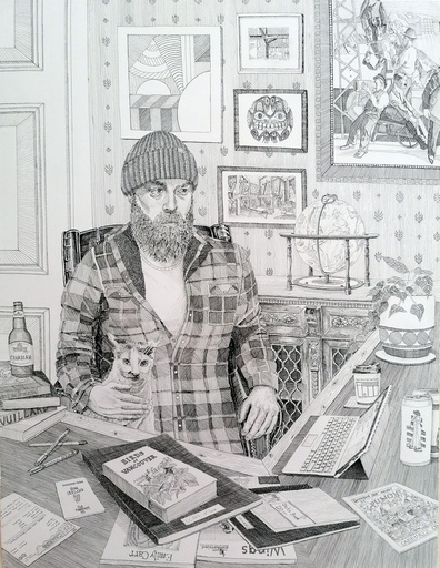 [SO25SelfPortraitwithCatBryanHogan] "Self Portrait with Cat" Bryan Hogan