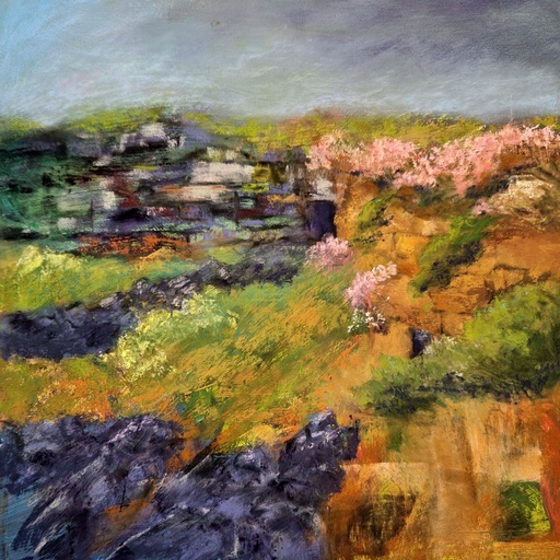 [SO25SeaPinksatHag’sHeadLiscannorClareJanetBuell] "Sea Pinks at Hag’s Head. Liscannor, Clare" Janet Buell